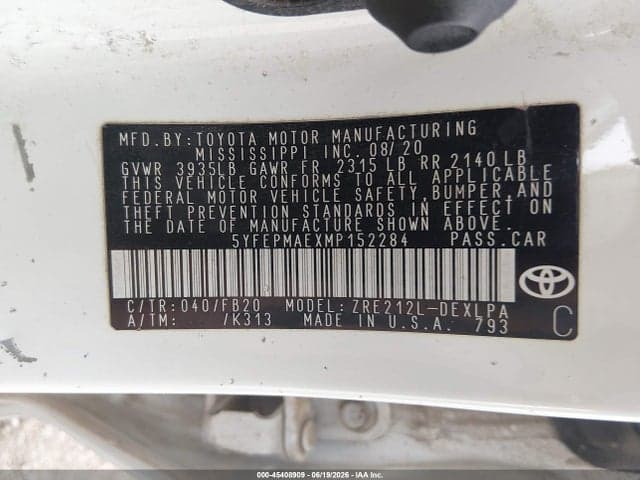 2021 TOYOTA COROLLA LE 9