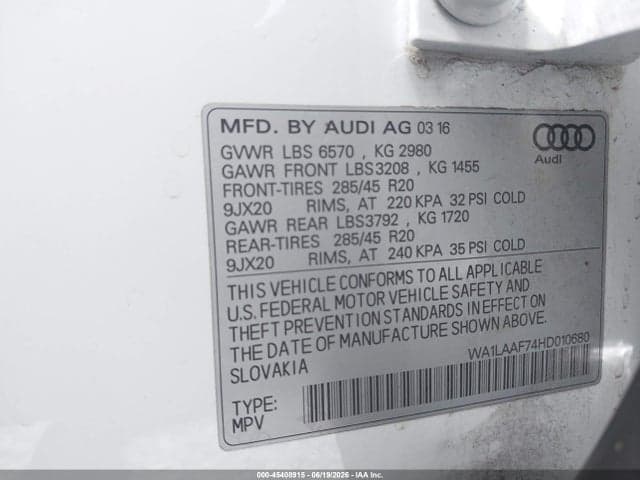 2017 AUDI Q7 3.0T PREMIUM 9