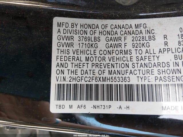 2021 HONDA CIVIC LX 9