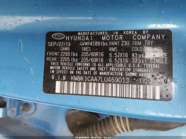 2020 HYUNDAI KONA SE 9