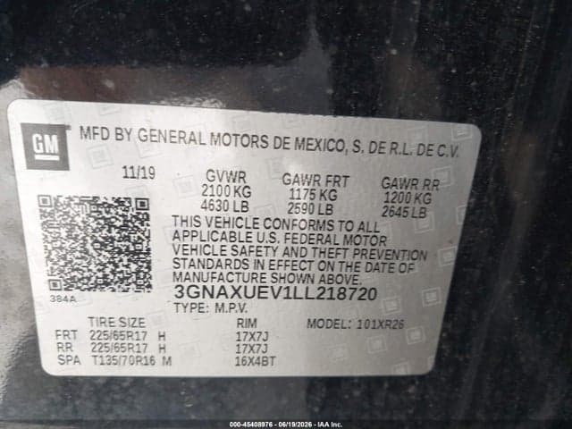 2020 CHEVROLET EQUINOX AWD LT 1.5L TURBO 9