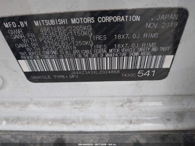 2020 MITSUBISHI OUTLANDER SEL 9
