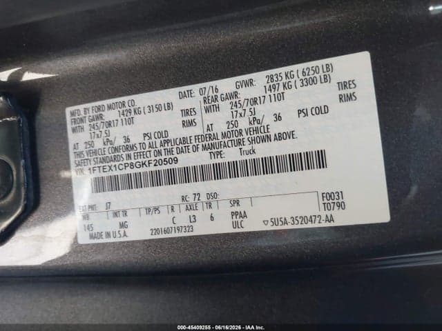 2016 FORD F-150 XLT 9