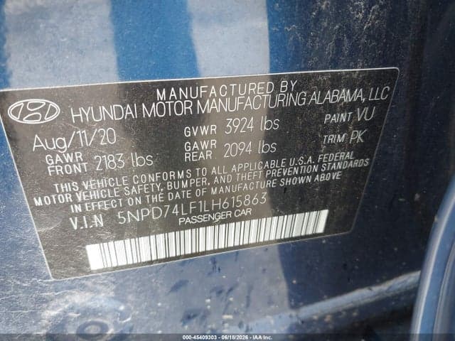 2020 HYUNDAI ELANTRA SE 9