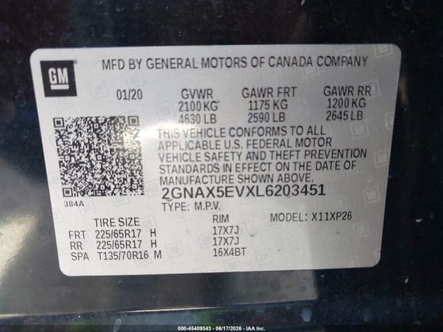2020 CHEVROLET EQUINOX AWD 1FL 9
