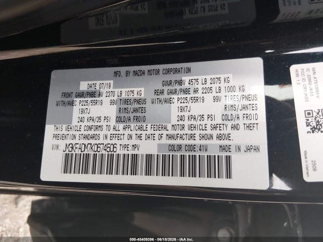 2019 MAZDA CX-5 GRAND TOURING 9