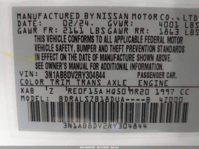 2024 NISSAN SENTRA SR XTRONIC CVT 9