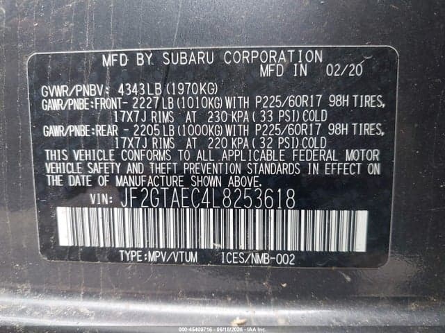 2020 SUBARU CROSSTREK PREMIUM 9