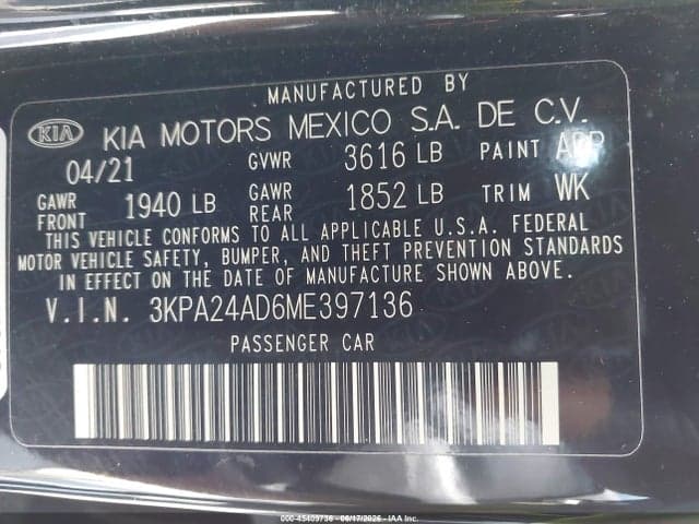 2021 KIA RIO S 9