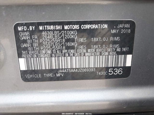 2018 MITSUBISHI ECLIPSE CROSS 9