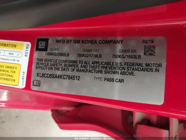 2019 CHEVROLET SPARK 1LT CVT 9