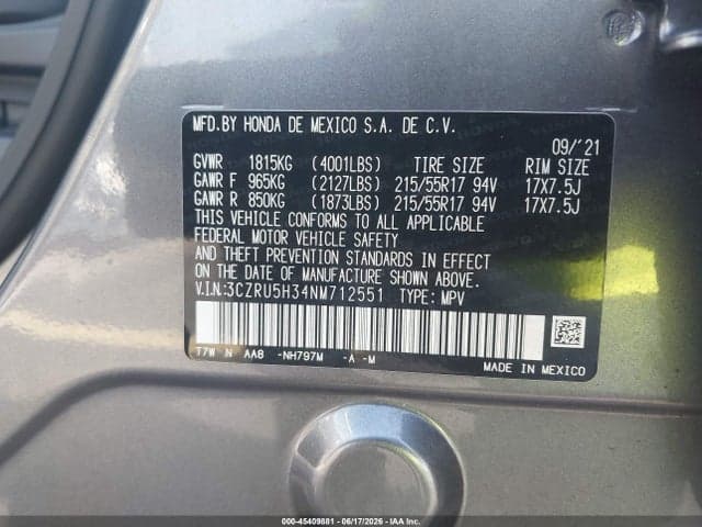 2022 HONDA HR-V 2WD LX 9