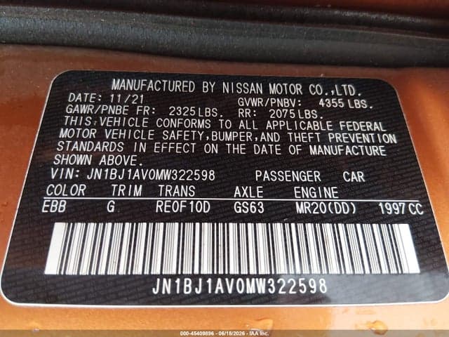 2021 NISSAN ROGUE SPORT S FWD XTRONIC CVT 9