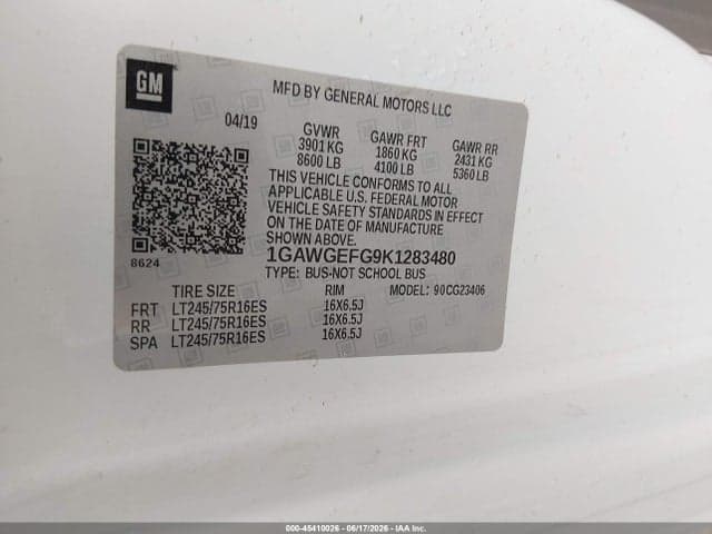 2019 CHEVROLET EXPRESS 2500 LS 9