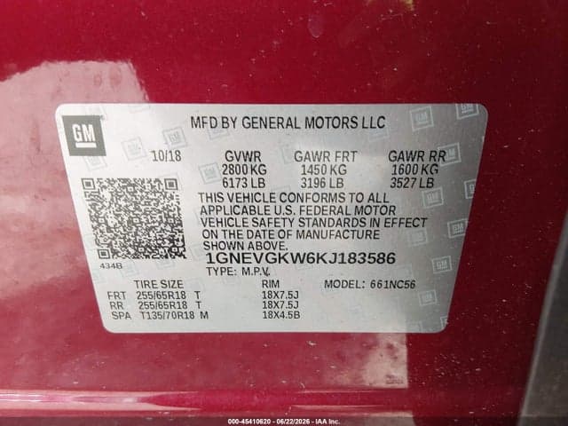 2019 CHEVROLET TRAVERSE 1LT 9