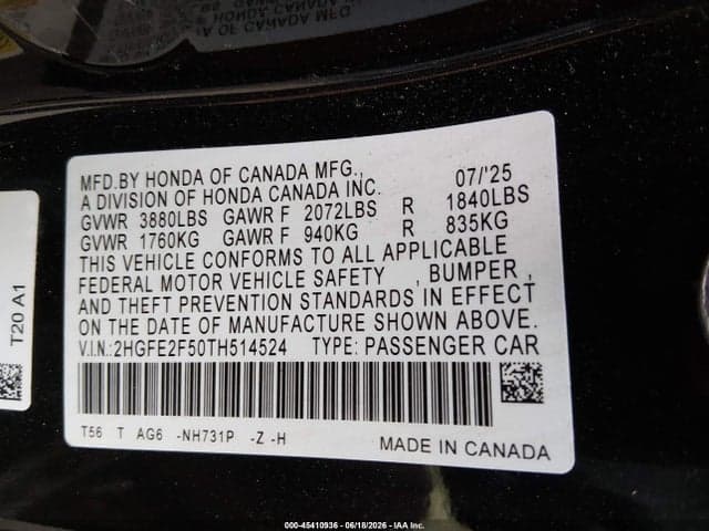 2026 HONDA CIVIC SPORT 9
