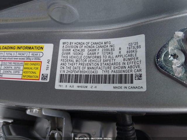 2025 HONDA CIVIC HYBRID SPORT/SPORT TOURING 9