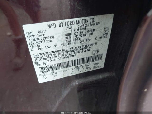 2011 LINCOLN MKX 9