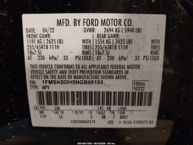 2022 FORD EXPLORER XLT 9
