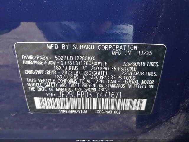 2026 SUBARU OUTBACK PREMIUM 9