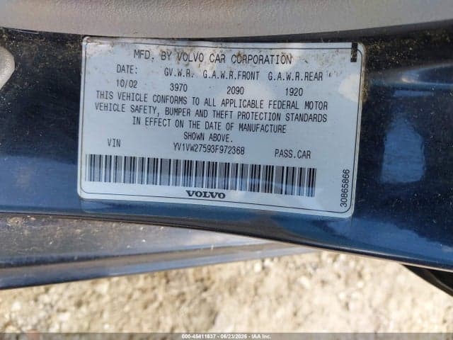 2003 VOLVO V40 A 9
