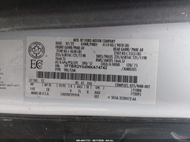 2022 FORD TRANSIT-250 CARGO 9