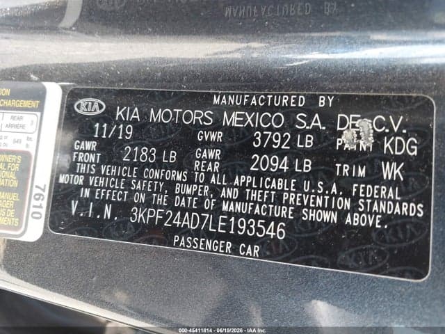 2020 KIA FORTE LXS 9