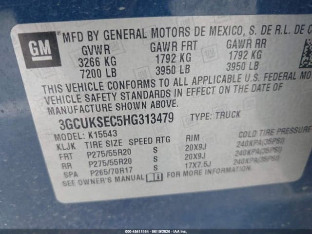 2017 CHEVROLET SILVERADO 1500 1LZ 9