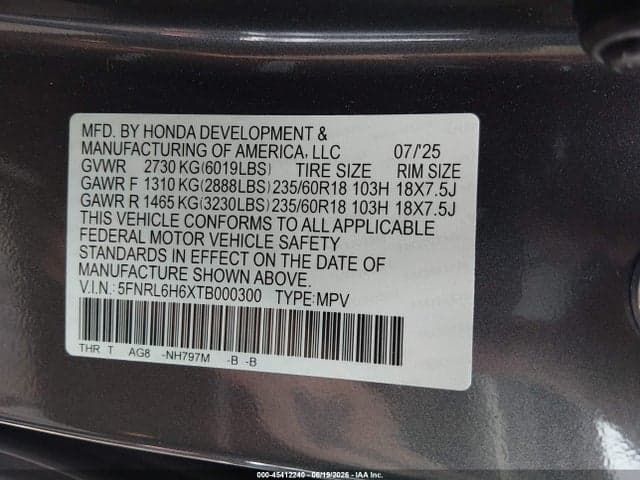 2026 HONDA ODYSSEY EX-L 9