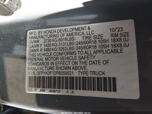 2023 HONDA RIDGELINE SPORT 9