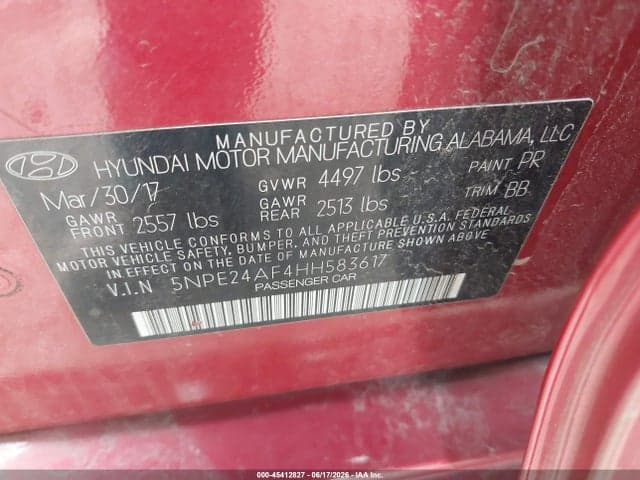 2017 HYUNDAI SONATA SE 9