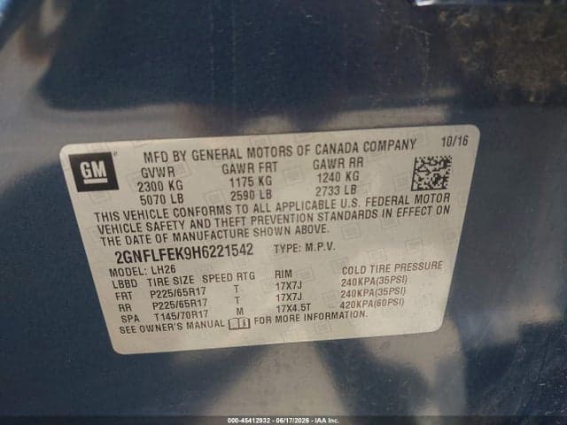2017 CHEVROLET EQUINOX LT 9