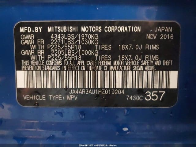 2017 MITSUBISHI OUTLANDER SPORT 9