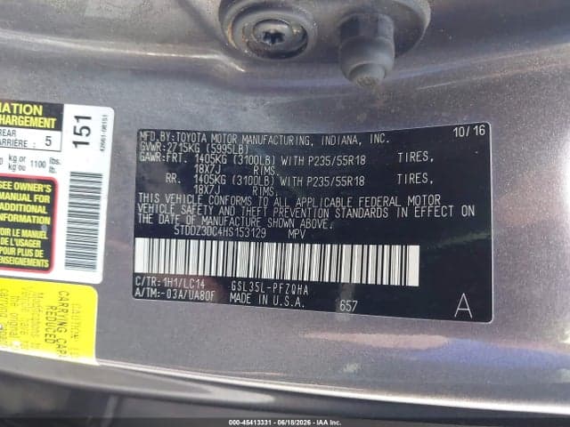 2017 TOYOTA SIENNA XLE 7 PASSENGER 9
