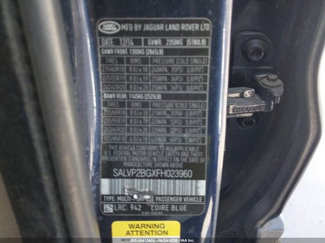 2015 LAND ROVER RANGE ROVER 9