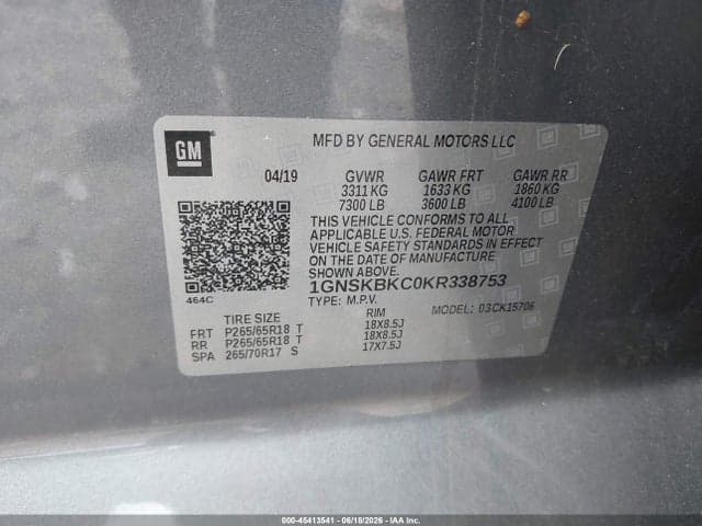 2019 CHEVROLET TAHOE LT 9