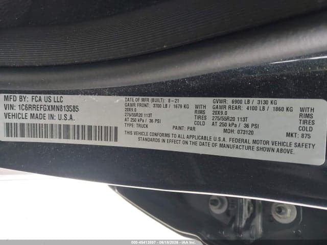 2021 RAM 1500 BIG HORN 4X2 5'7 BOX 9