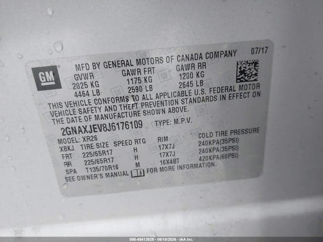 2018 CHEVROLET EQUINOX LT 9