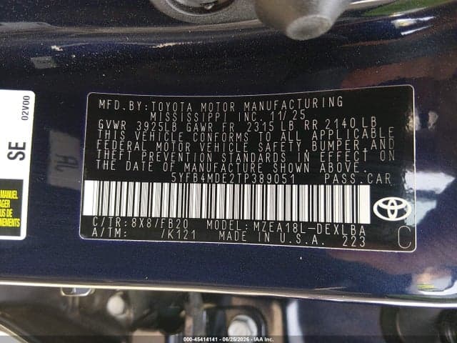 2026 TOYOTA COROLLA LE 9