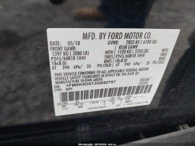 2018 FORD EXPLORER XLT 9