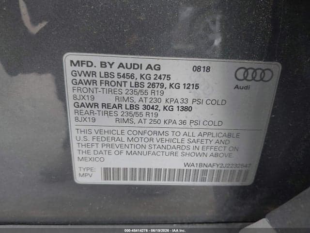 2018 AUDI Q5 2.0T PREMIUM/2.0T TECH PREMIUM 9