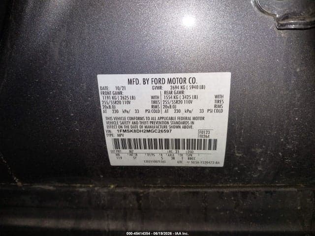 2021 FORD EXPLORER XLT 9