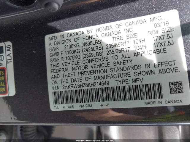 2019 HONDA CR-V LX 10