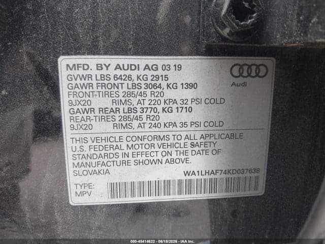 2019 AUDI Q7 45 PREMIUM 9