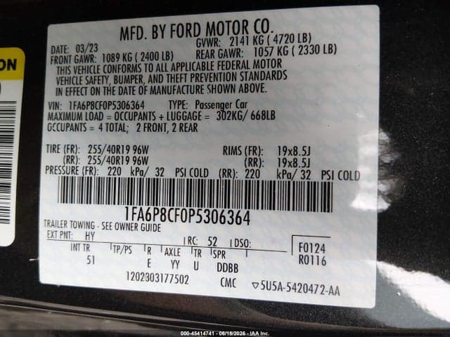 2023 FORD MUSTANG GT PREMIUM FASTBACK 9