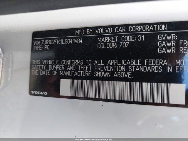 2020 VOLVO S60 MOMENTUM 9