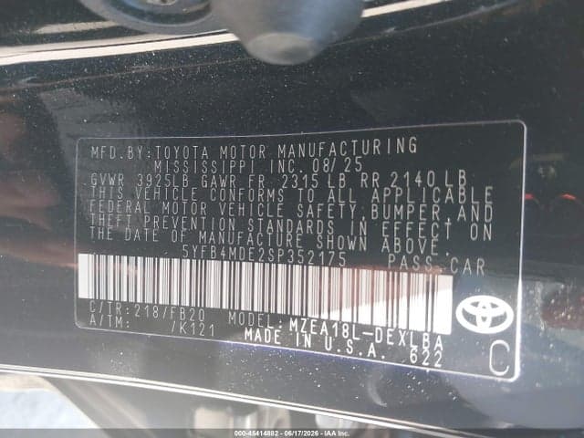 2025 TOYOTA COROLLA LE 9