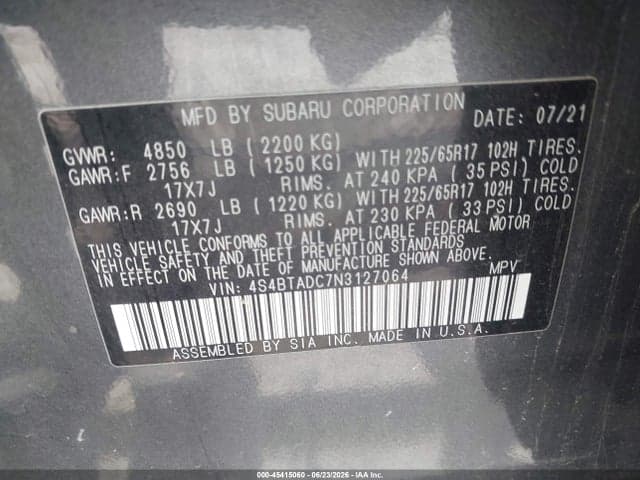 2022 SUBARU OUTBACK PREMIUM 9
