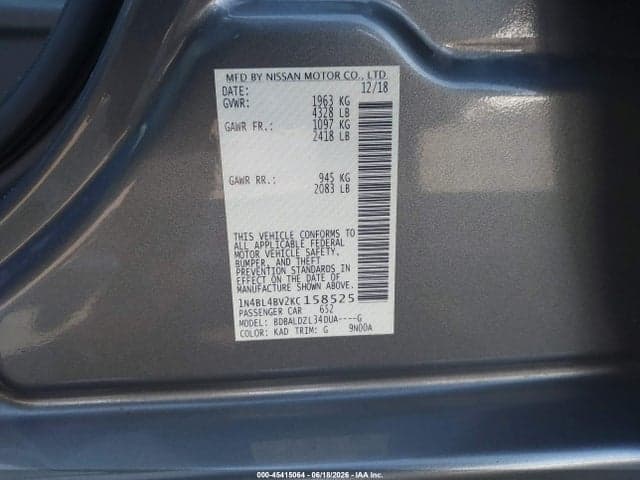 2019 NISSAN ALTIMA 2.5 S 9
