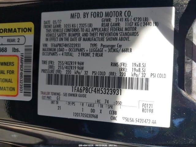 2017 FORD MUSTANG GT/GT PREMIUM 9